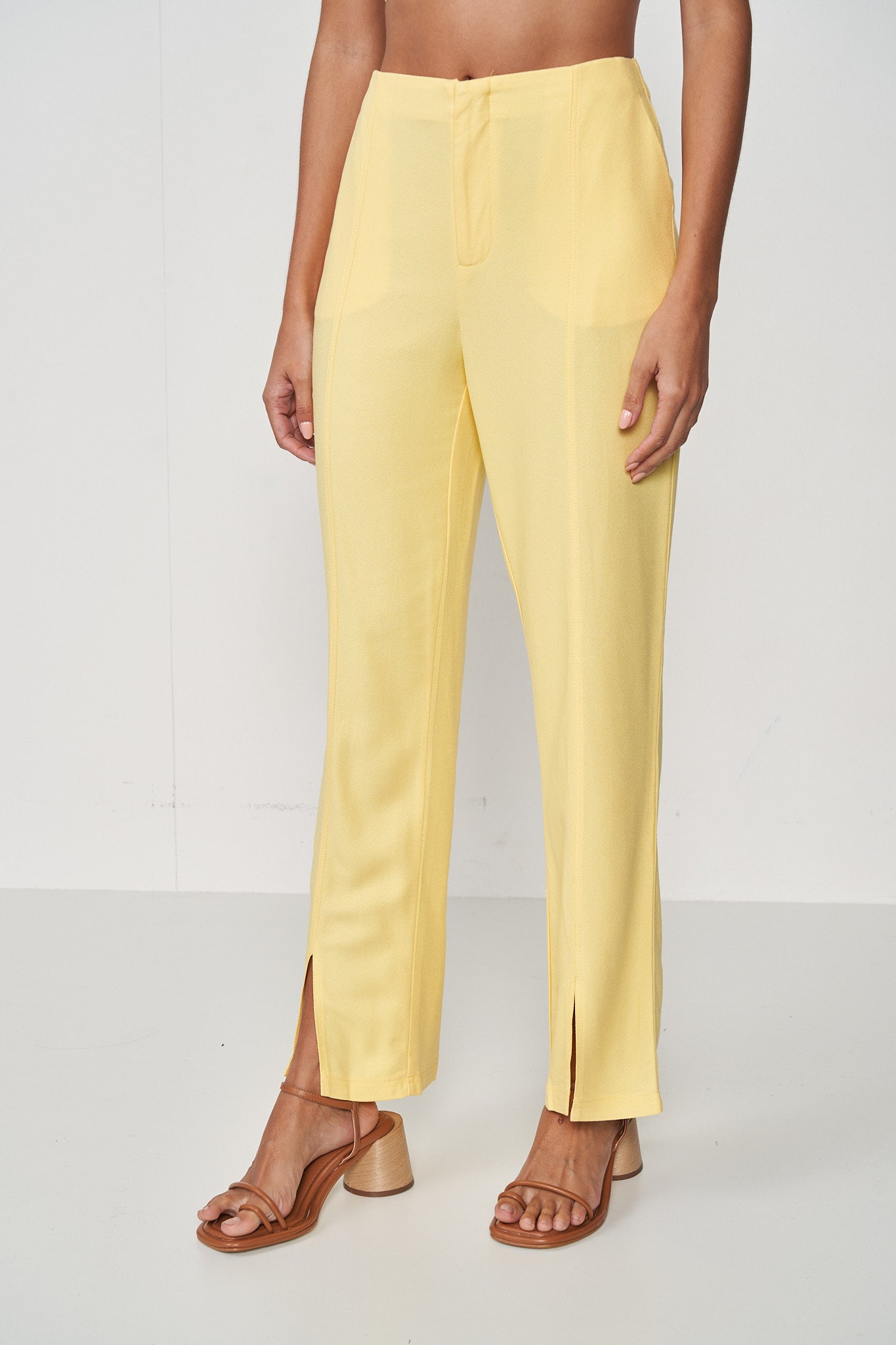 Calça Linho Amarela